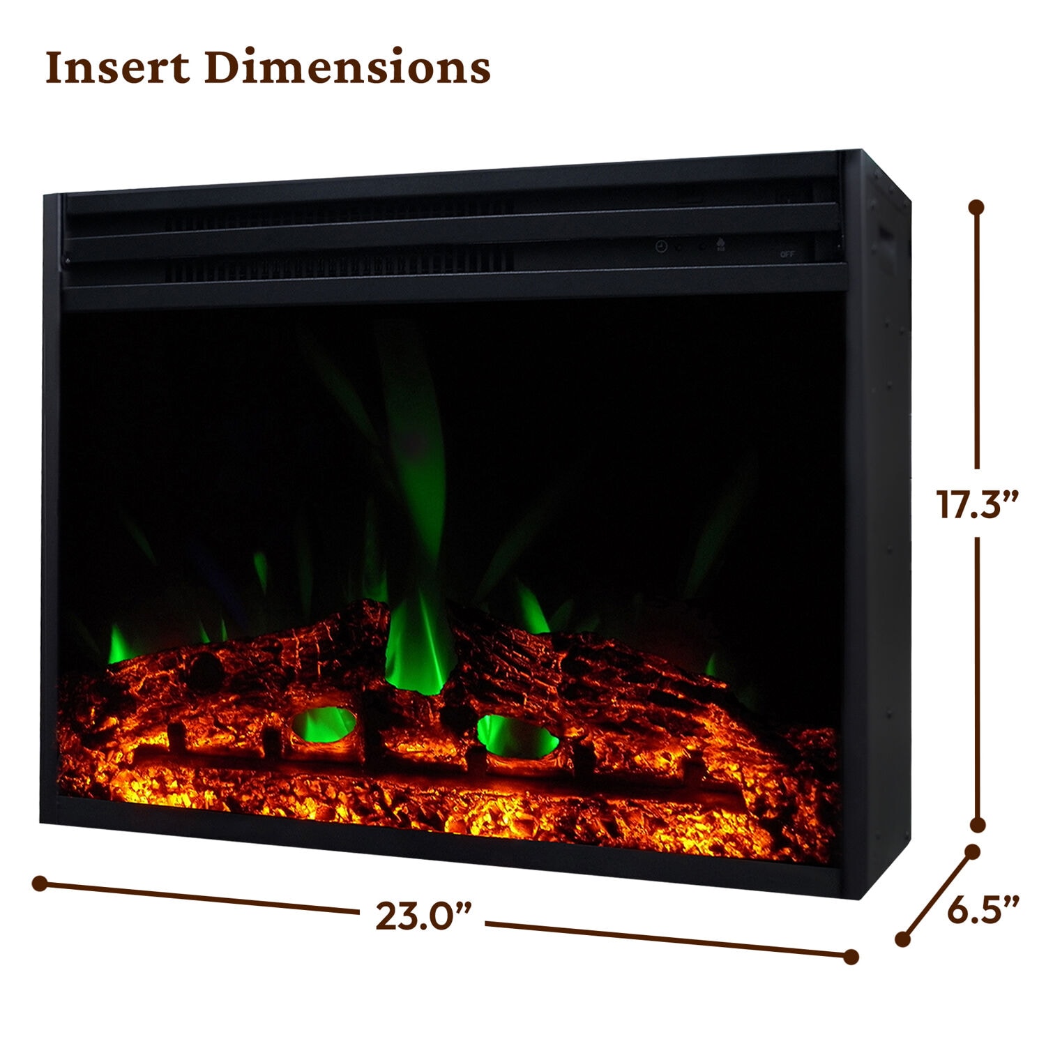 33.9-Inches W Mahogany Free standing Fan-forced Flat wall Electric Fireplace with Remote Control Included - Image 6