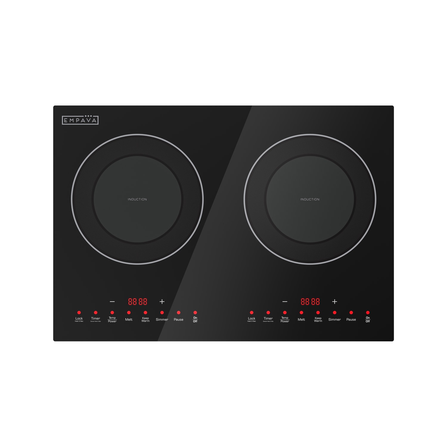 13-in 2 burners Black Induction Cooktop