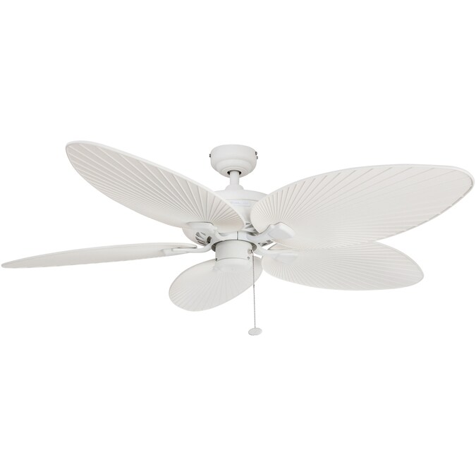 Honeywell Palm Island 52-in White with White Palm/White Wicker Blades Indoor/Outdoor Ceiling Fan Light Kit Compatible (5-Blade)