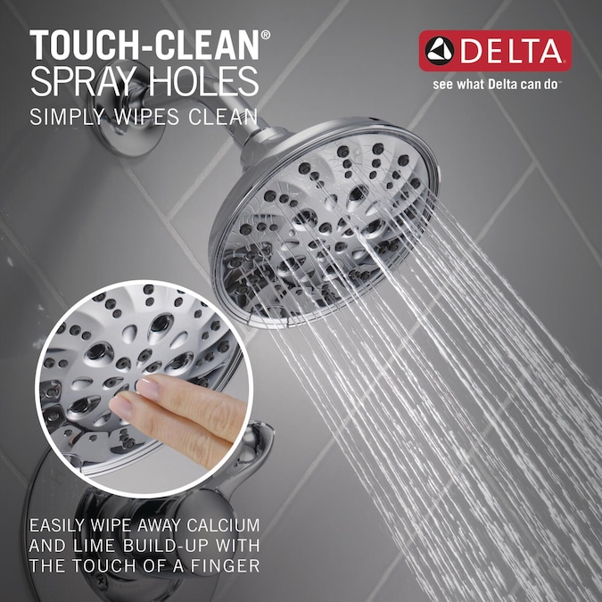 Delta Esato Chrome 1-handle Multi-function Round Shower Faucet Valve Included - Image 6