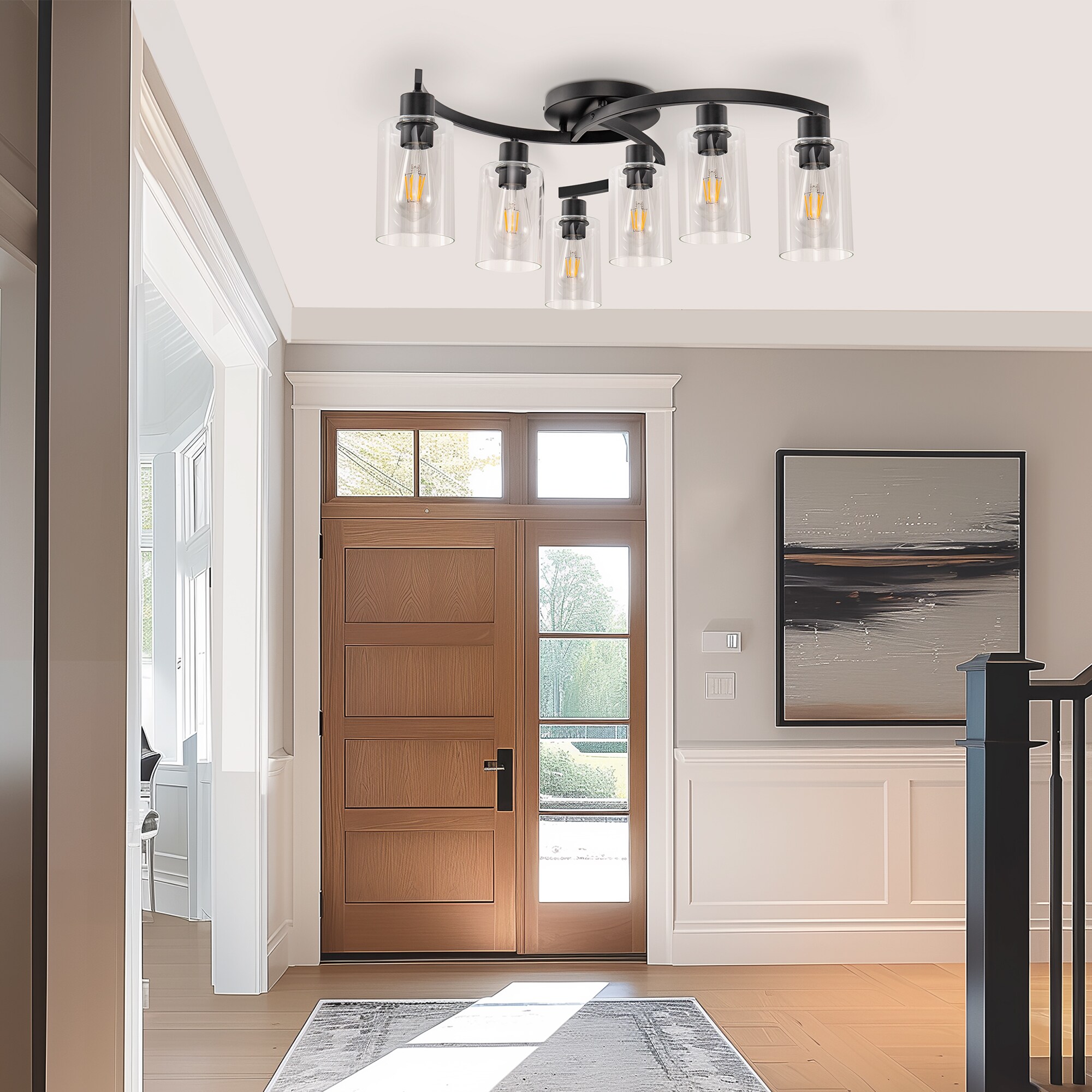 6 -Light 20.5-in Brown Chandelier - Image 3