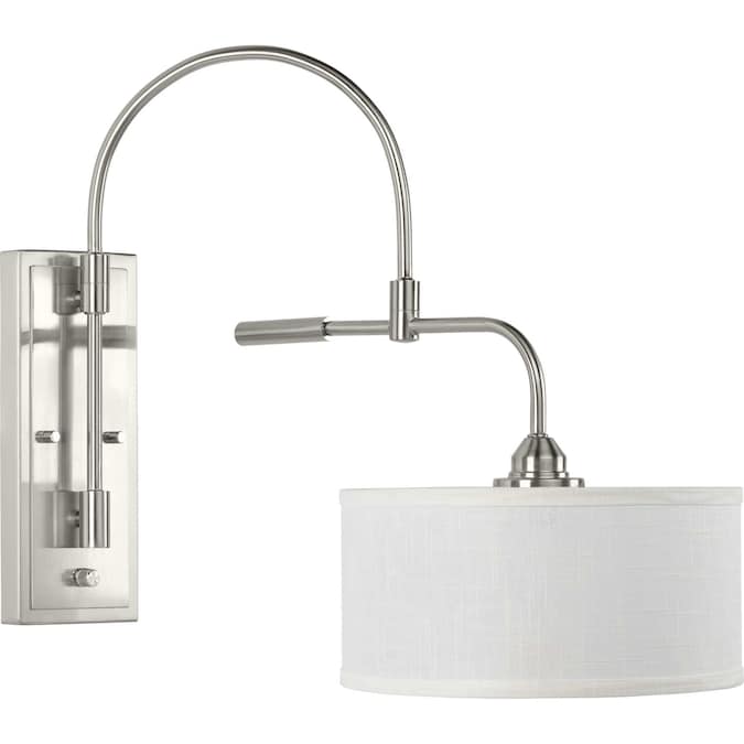 Progress Lighting Kempsey 12-in W 1-Light Brushed Nickel Farmhouse Led,Incandescent Wall Sconce