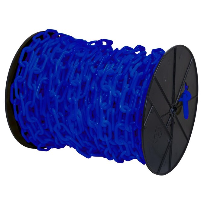 Mr. Chain 1.5 in (#6, 38Mm) X 200 Ft Traffic Blue Plastic Barrier Chain On A Reel