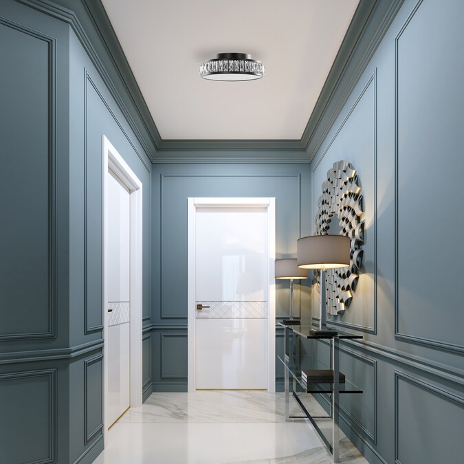 allen + roth Willow 1-Light 12.72-in Matte Bronze LED Flush Mount Light - Image 6