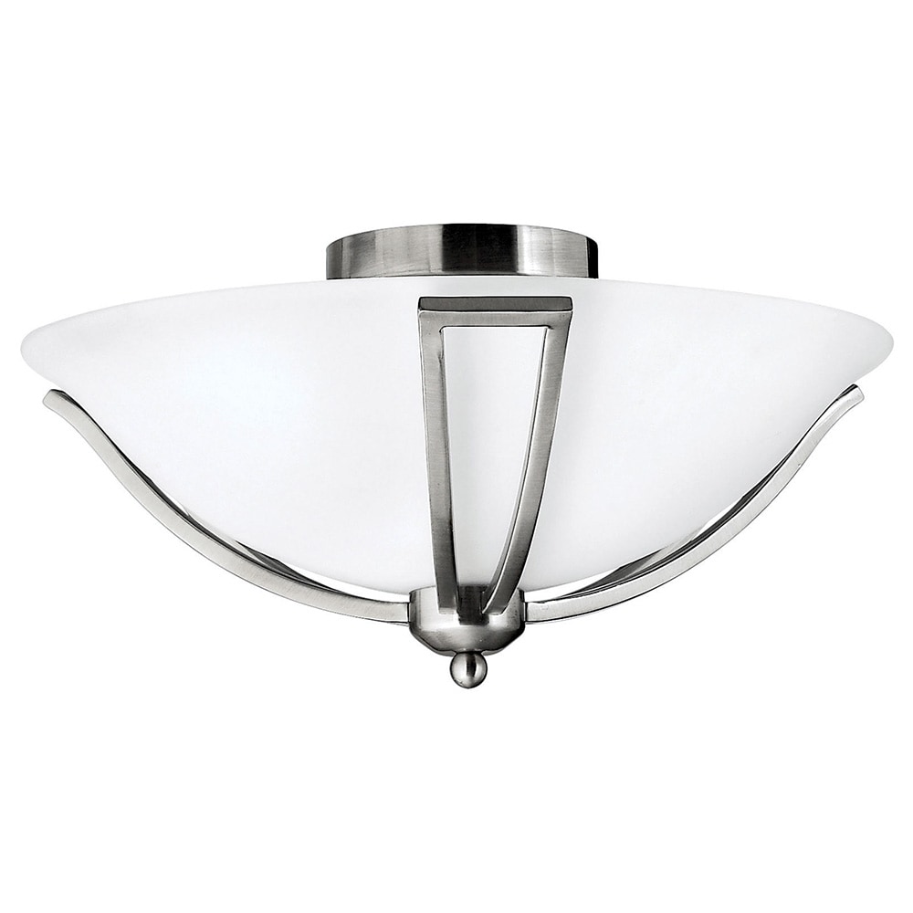 Bolla 1 -Light 16.75-in Brushed Nickel Flush Mount Light
