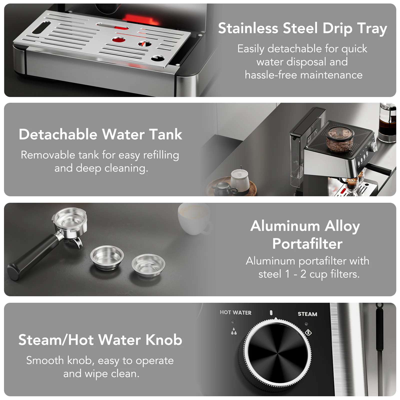 2 -Cup Programmable Residential Drip coffee maker ( Stainless Steel Black ) - Image 5