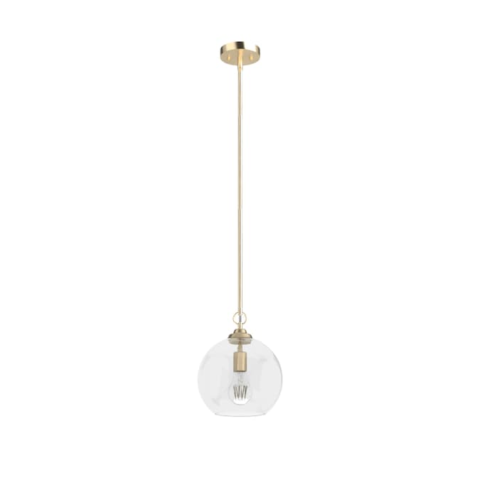 Hunter High Oaks Palm Gold Transitional Seeded Glass Globe LED Mini Hanging Pendant Light