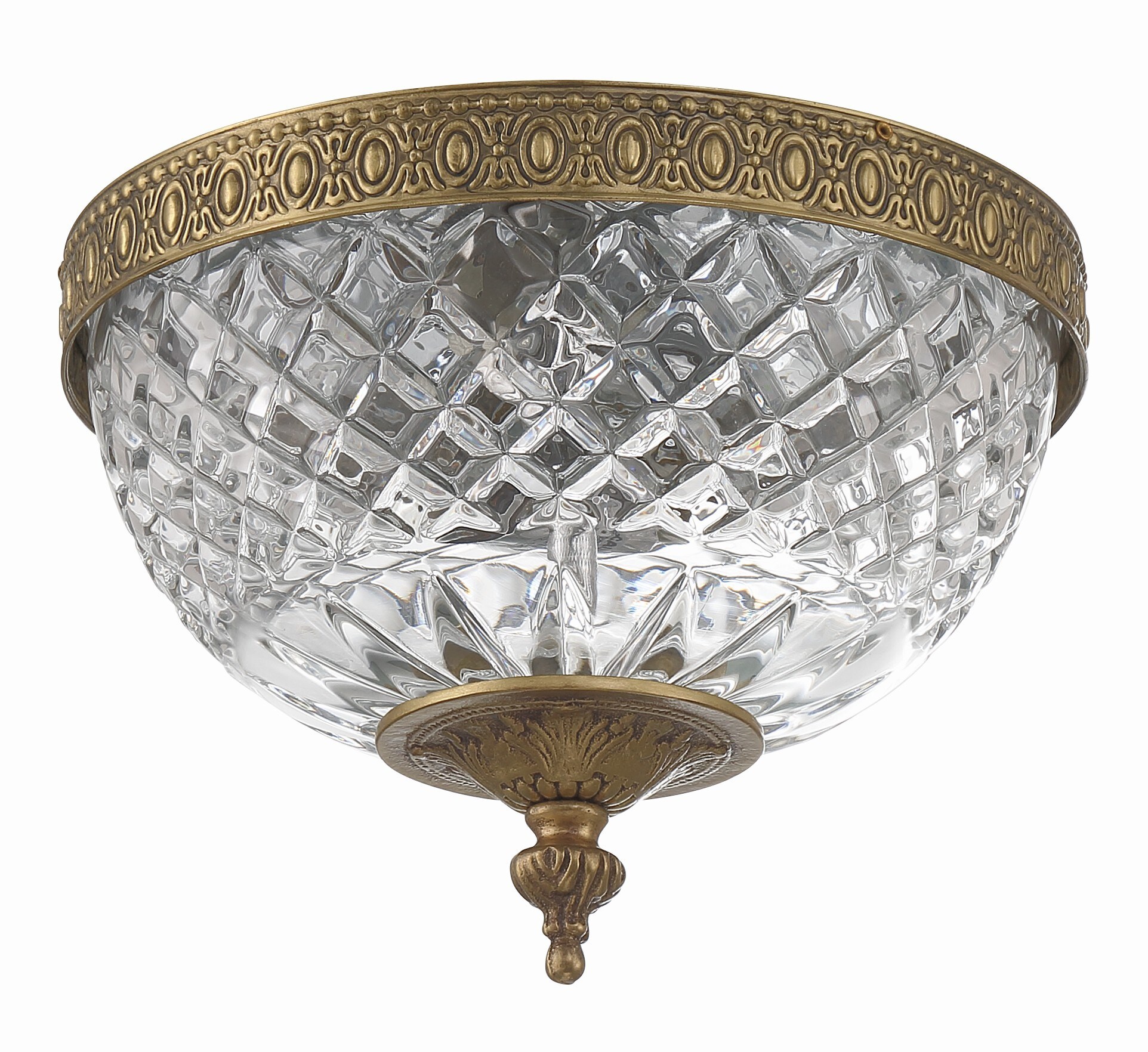 Ceiling Mount 2 -Light 8-in Antique Gold Flush Mount Light - Image 3