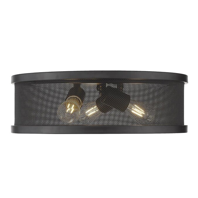 Golden Lighting Channing 3-Light Matte Black Flush Mount Light - Image 2