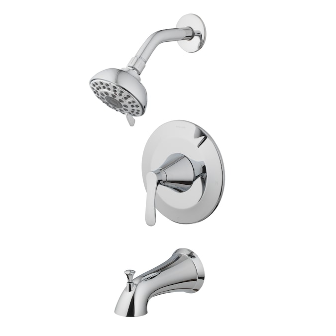 allen + roth Brookes Chrome 1-handle Multi-function Round Bathtub and Shower Faucet Valve Included