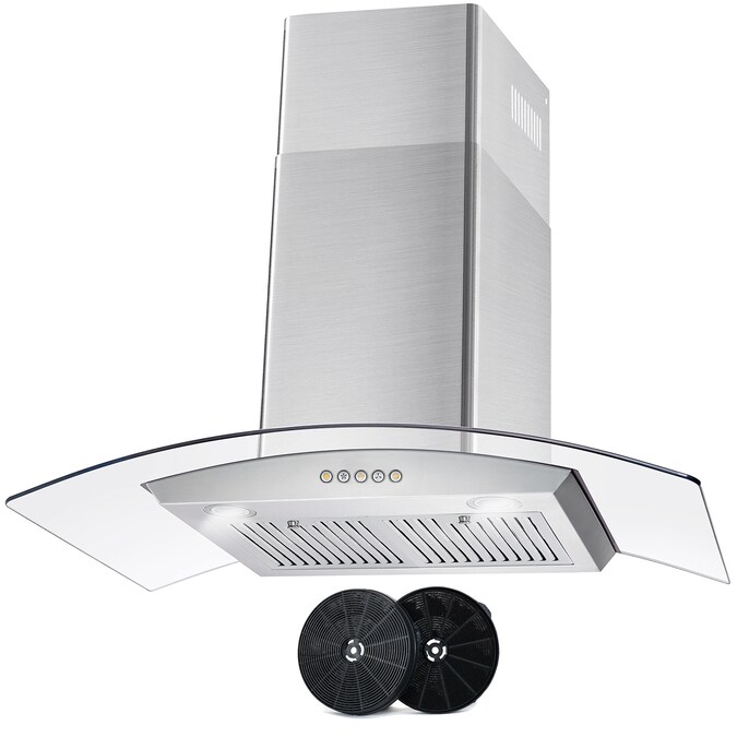 Cosmo 36-in 380-CFM Ductless Stainless Steel Wall-Mounted Range Hood with Charcoal Filter