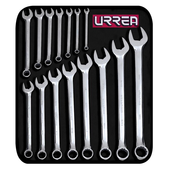 URREA 15-Piece Set 12-point (Sae) Standard Combination Wrench Includes Soft Case