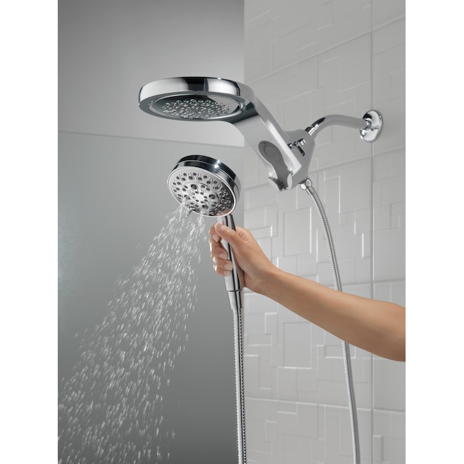 Delta HydroRain H2Okinetic Lumicoat Chrome 7.875-in Round Dual/Combo Rain Shower Head 2.5-GPM (9.5-LPM) - Image 12