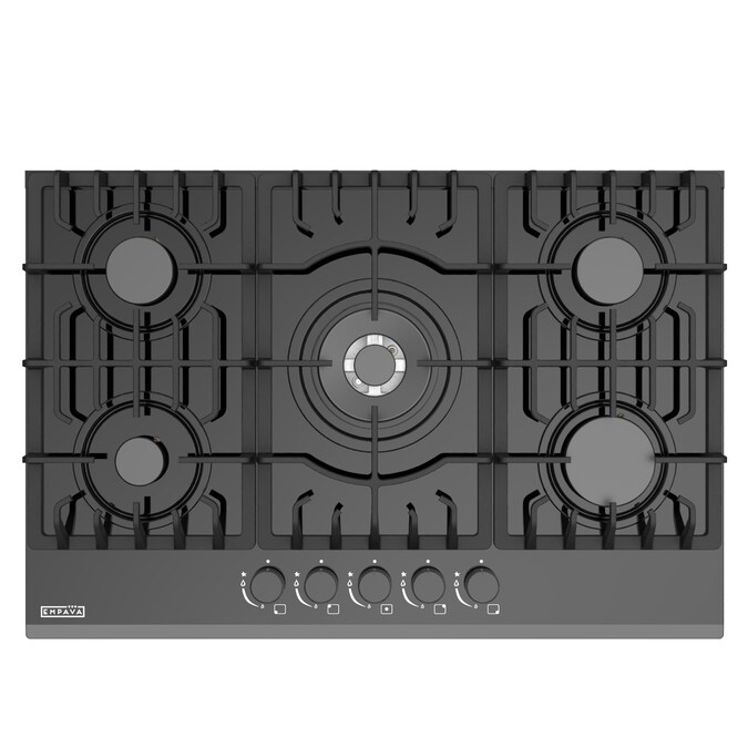 Empava 36-in 5 Burners Black Gas Cooktop