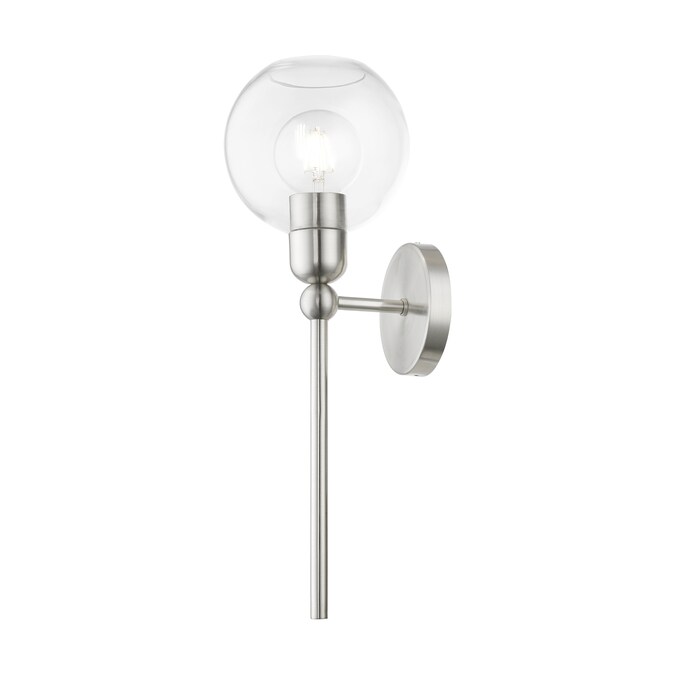 Livex Lighting Downtown 6.5-in W 1-Light Brushed Nickel Industrial Incandescent Wall Sconce - Image 7