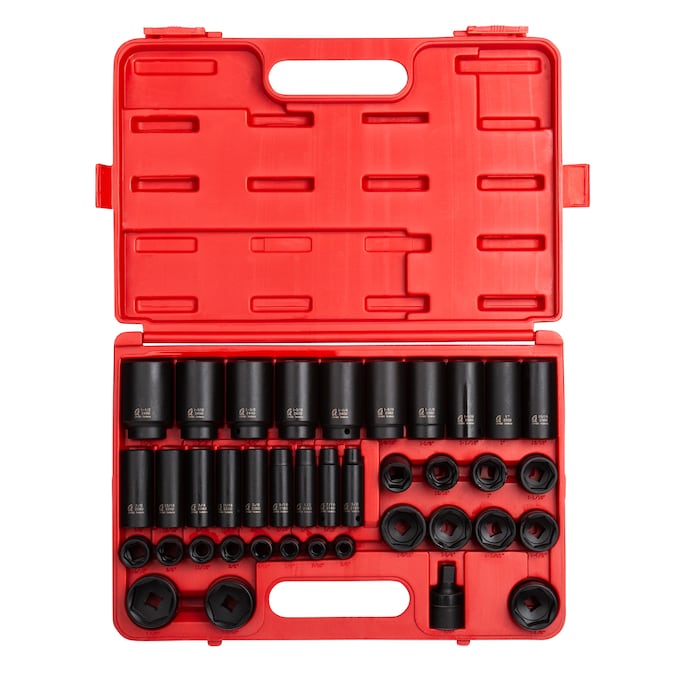 SUNEX TOOLS 39-Piece Standard (SAE) 1/2-in Drive Set 6-point Impact Socket Set