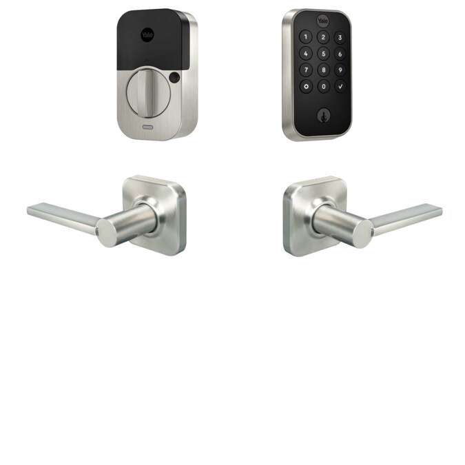 Yale Assure Lock 2 Valdosta Bundle Satin Nickel Smart Lock Electronic Deadbolt and Handleset with Wifi Bluetooth Keypad