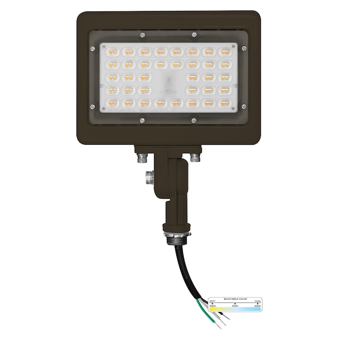 NUWATT 4200-Lumen 30-Watt Bronze Mvolt Switchable White Hardwired LED Flood Light