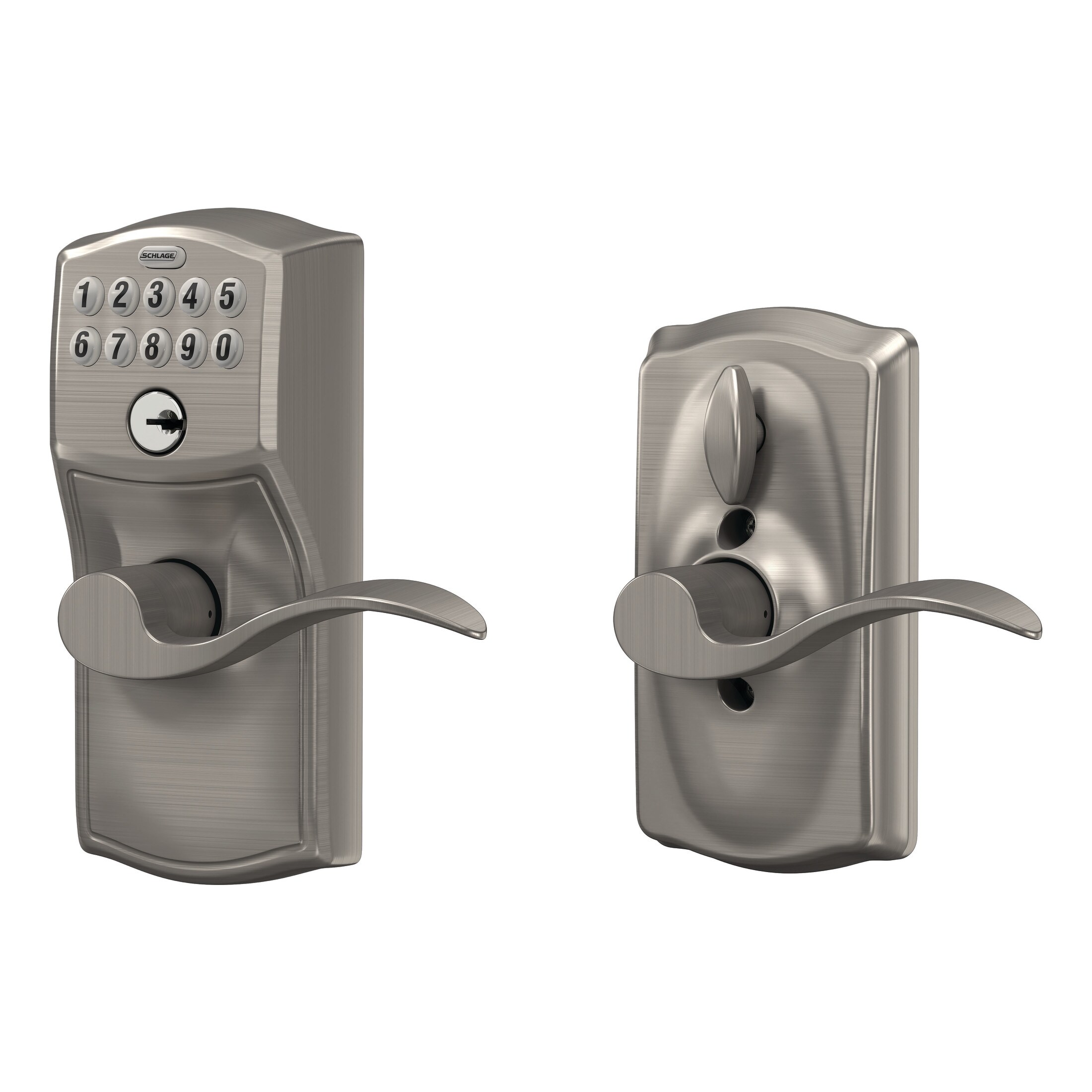 Camelot-Accent Satin Nickel Electronic Handle and Keypad - Image 7