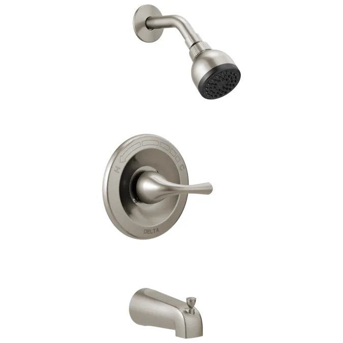 Delta Foundations Stainless 1-handle Single Function Round Bathtub and Shower Faucet Valve Included