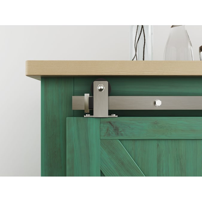 Quiet Glide 48-in Satin Nickel Indoor Top Mount Single Barn Door Hardware Kit - Image 3