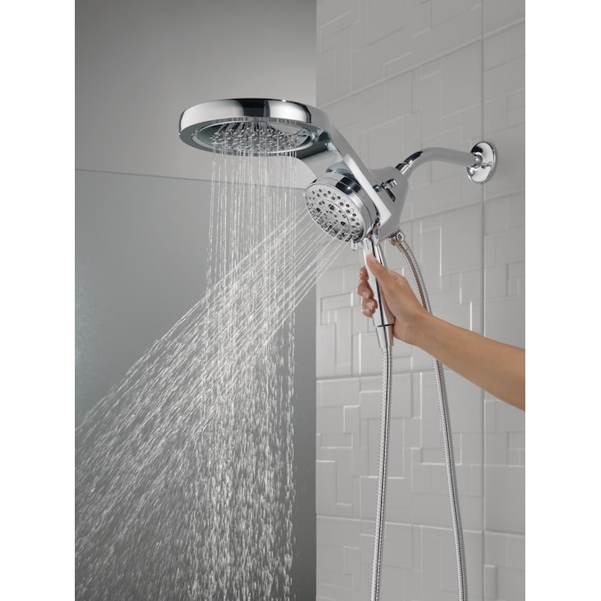 Delta HydroRain H2Okinetic Lumicoat Chrome 7.875-in Round Dual/Combo Rain Shower Head 1.75-GPM (6.6-LPM) - Image 2