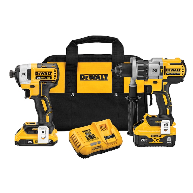 DEWALT XR POWER DETECT 2-Tool 20-Volt Max Brushless Power Tool Combo Kit with Soft Case (2-Batteries and charger Included)