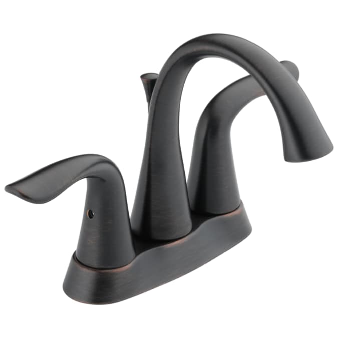 Delta Lahara Venetian Bronze 4-in centerset 2-Handle WaterSense Bathroom Sink Faucet with Drain