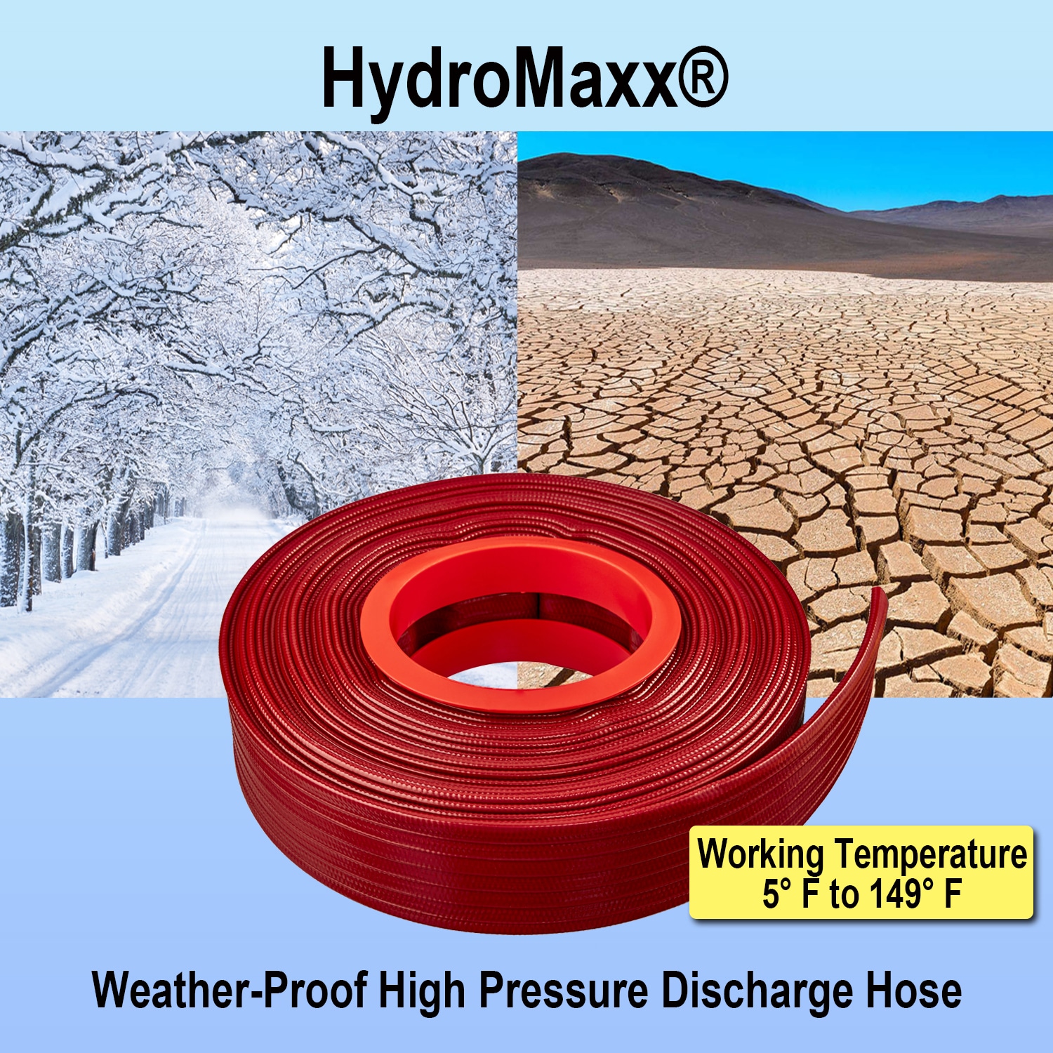 2-in ID x 100-ft PVC Red Flat discharge hose - Image 5