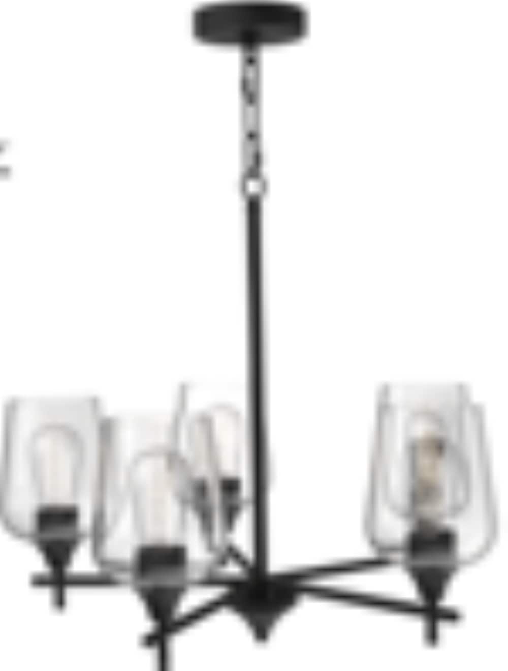 Meredith 5 -Light Matte Black Modern/contemporary For Use in Bedrooms, Dining Rooms, Foyers, Kitchens, Living Rooms Chandelier