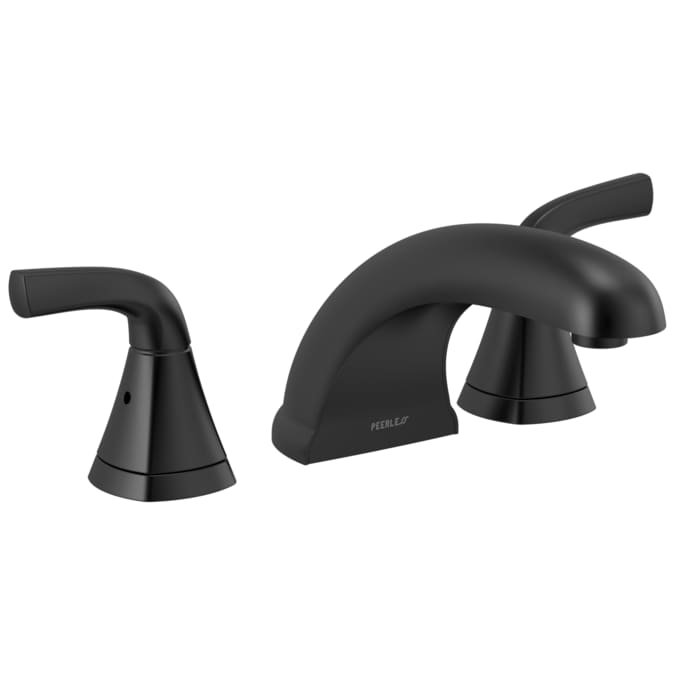 Peerless Parkwood Matte Black 2-handle Deck-mount Roman Low-arc Bathtub Faucet