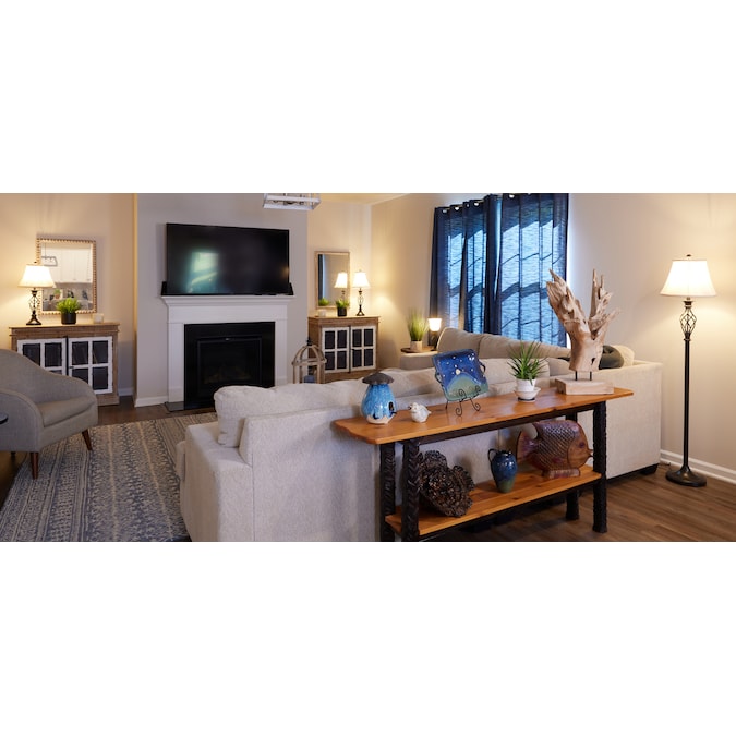 allen + roth Clairiby Transitional Medium Base (e-26) Lamp Set with Off-white Shades - Image 3