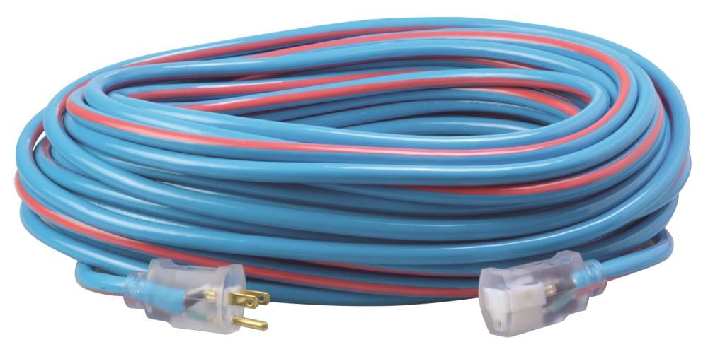 Stripes and Cool Colors 100-ft 12/3 Red, Blue 3 Prong Outdoor SJTW Heavy Duty