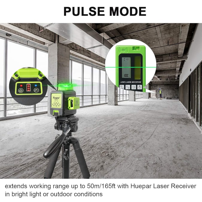 Huepar 200-ft Green Self-Leveling Cross-line Laser Level - Image 4