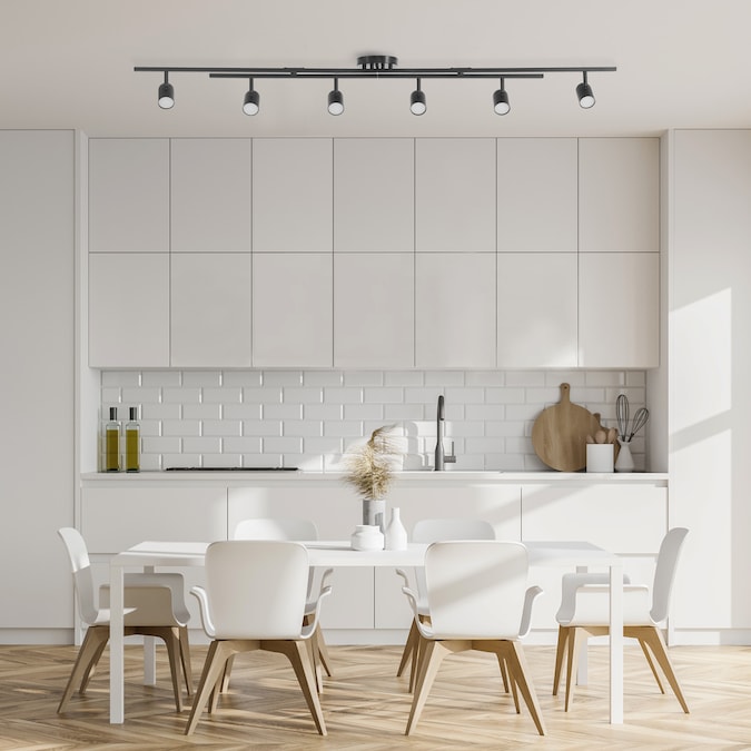 Globe Electric 4.75-in 6-Light Matte Black dimmable Integrated Modern/Contemporary Track Bar