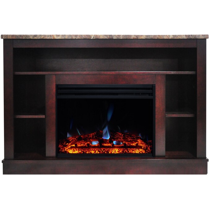 Cambridge 47.2-in W Mahogany TV Stand with Fan-forced Flat Wall Electric Fireplace with Remote Control Included - Image 8