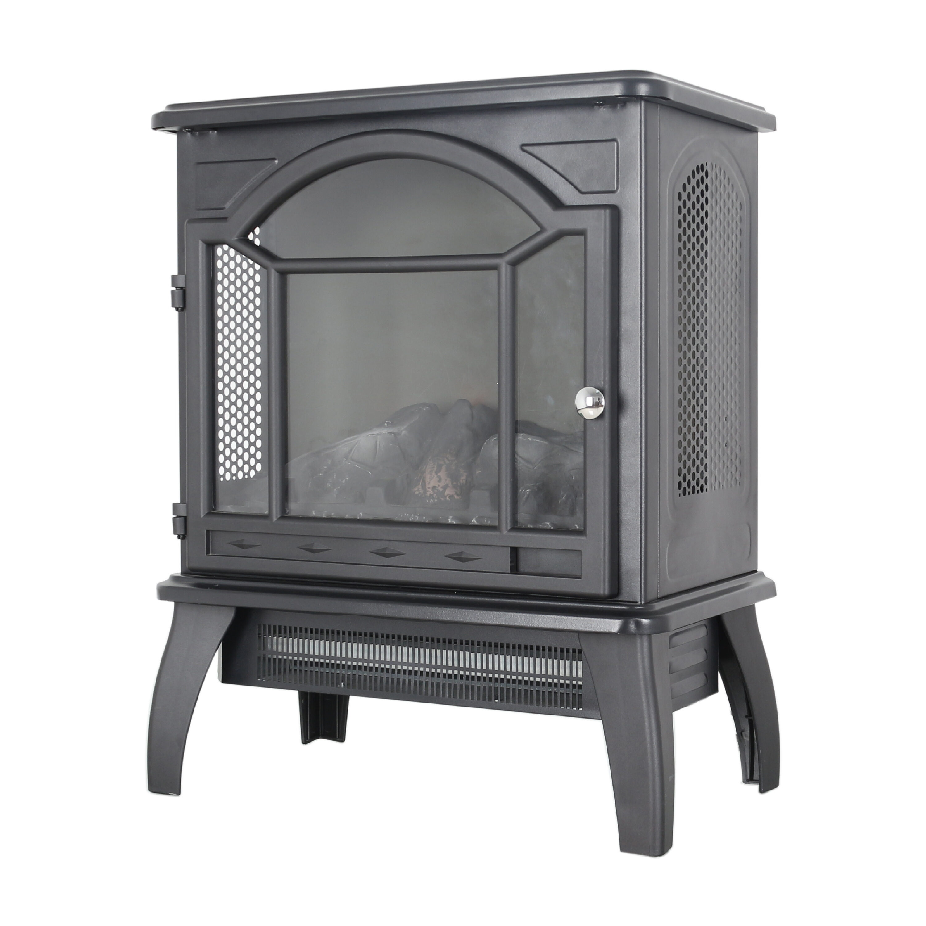 17.52-Inches W Antique Black Free standing LED Corner Electric Fireplace with Remote Control Included - Image 3