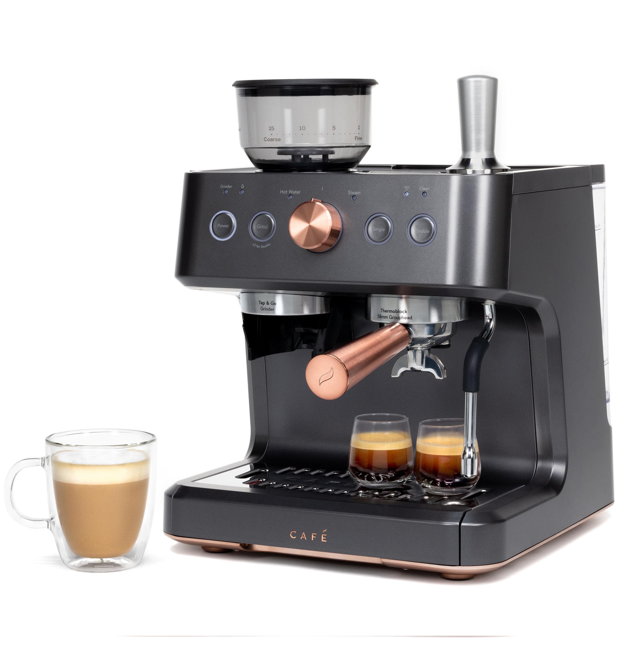 Bellissimo Semi automatic Stainless steel Programmable Wi-Fi Espresso Machine with Drip Tray ( Matte Black ) - Image 3