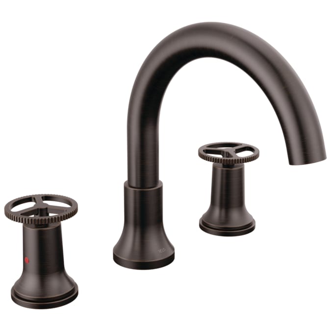 Delta Trinsic Venetian Bronze 2-handle Deck-mount Roman Low-arc Bathtub Faucet