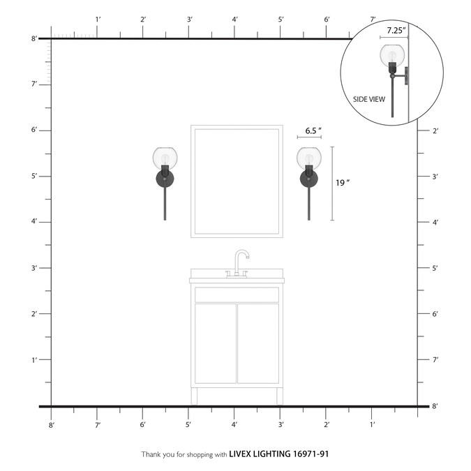 Livex Lighting Downtown 6.5-in W 1-Light Brushed Nickel Industrial Incandescent Wall Sconce - Image 12