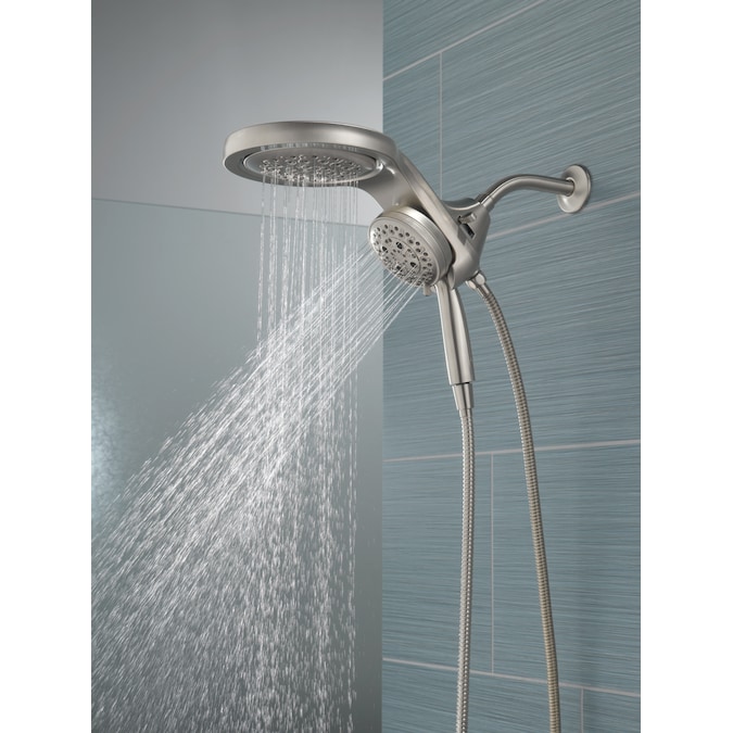 Delta HydroRain H2Okinetic Lumicoat Stainless 7.875-in Round Dual/Combo Rain Shower Head 2.5-GPM (9.5-LPM) - Image 17