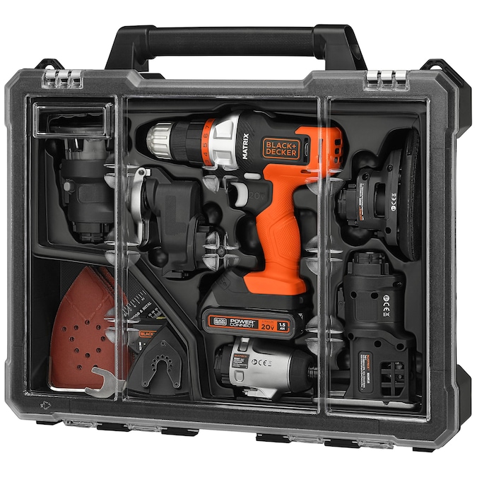 BLACK+DECKER MATRIX 20-volt Max 6-Tool Power Tool Combo Kit with Hard Case (1-Battery Included and Charger Included)