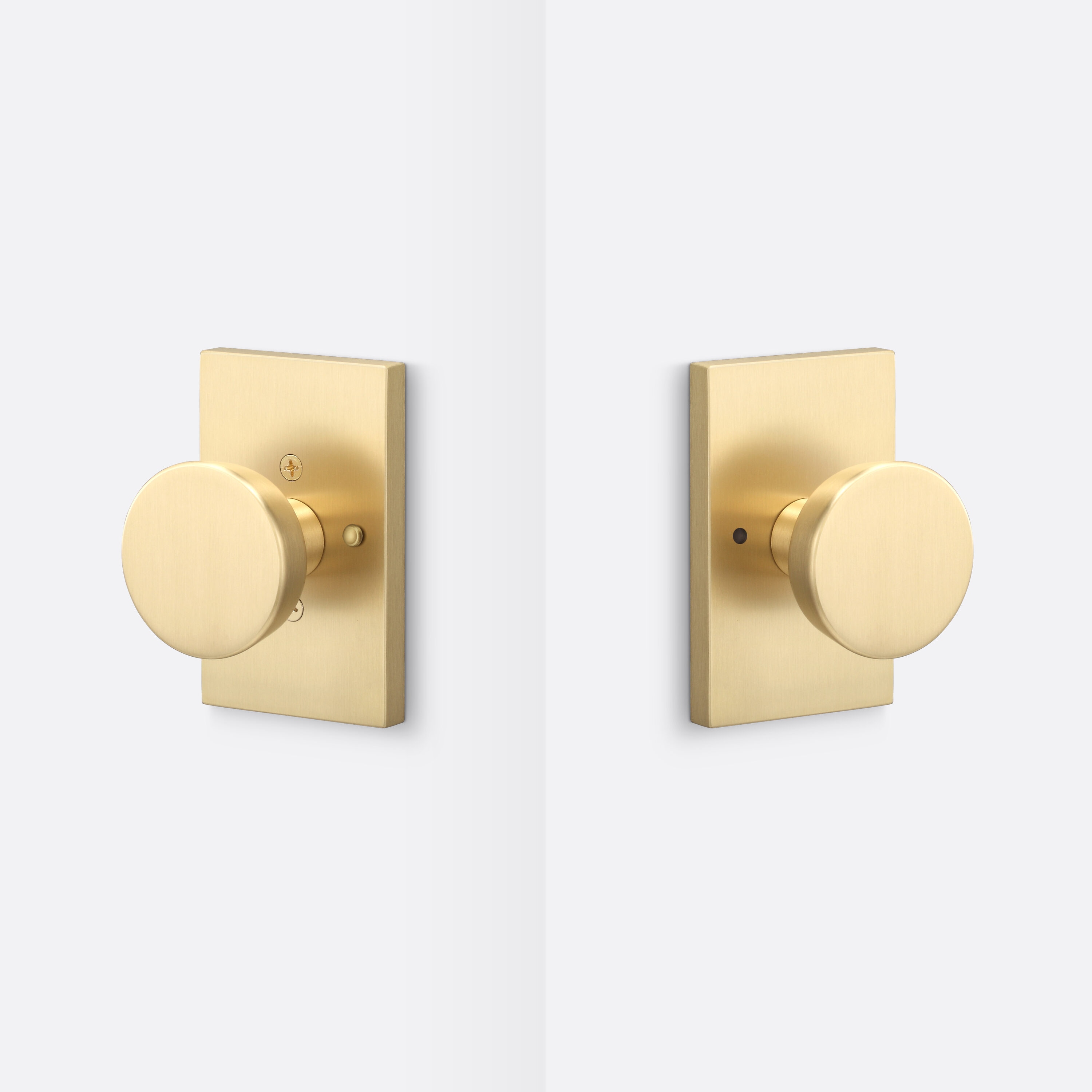 Satin Brass Interior Privacy door knob Single pack