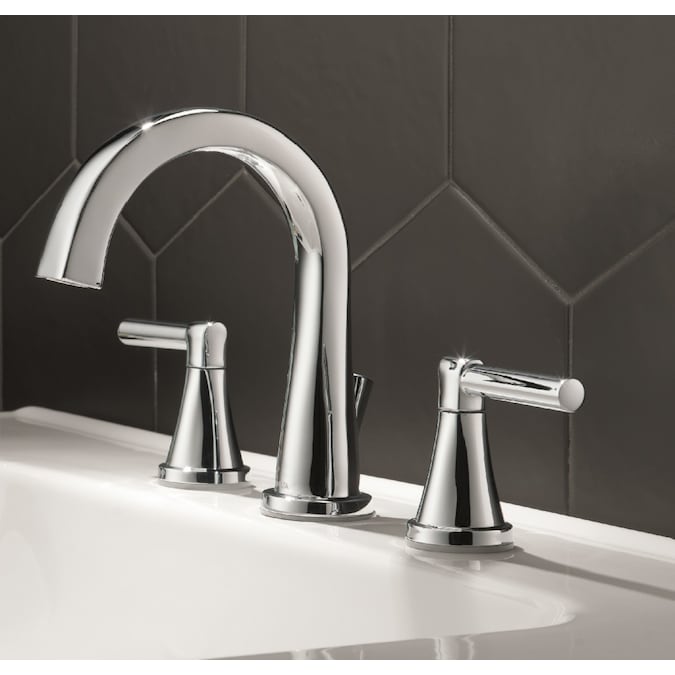 Delta Becker Chrome Widespread 2-Handle WaterSense Bathroom Sink Faucet with Drain