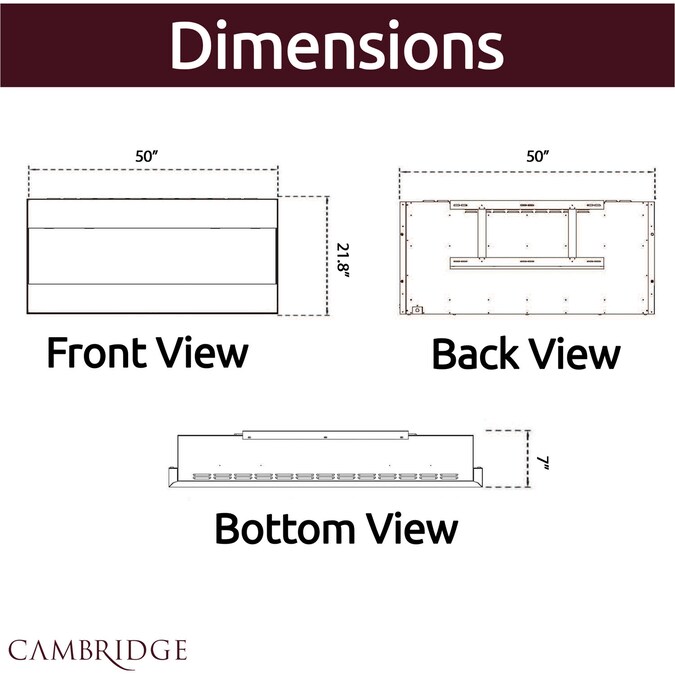 Cambridge 50-in W White LED Wall-mount Electric Fireplace with Remote Control Included - Image 4
