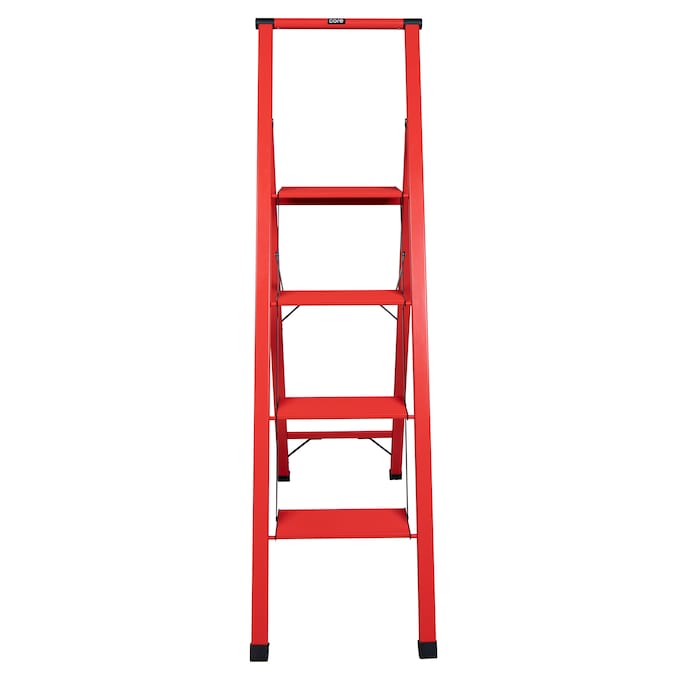 Xtend+Climb SLIMLINE 4-Step 250-lb Capacity Red Aluminum Foldable Step Stool - Image 4