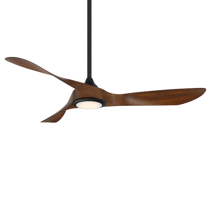 WAC Lighting Swirl 54-in Matte black Integrated LED Indoor/Outdoor Smart Ceiling Fan with Light and Remote (3-Blade)