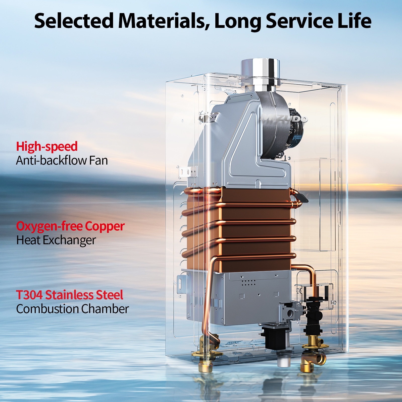 Propane Gas Tankless Water Heater, Indoor 3.6-GPM, 80,000-BTU Instant Hot Water Heater - Image 8