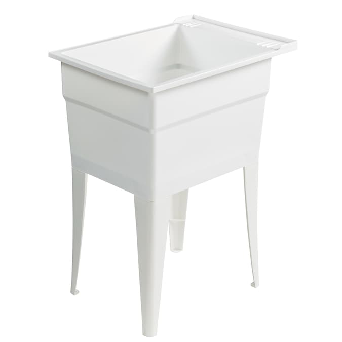 RuggedTub 18-in x 24.5-in 1-Basin White Freestanding Utility Tub - Image 5