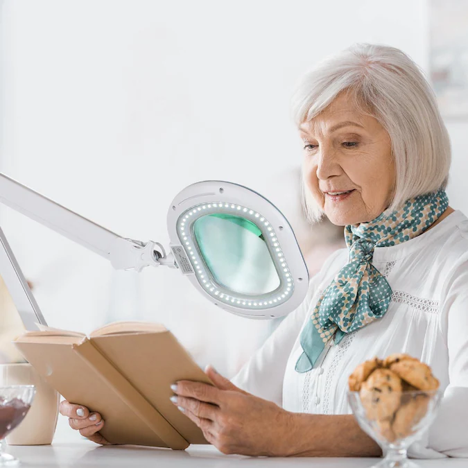 Brightech White Industrial Floor Lamp with Adjustable Height and Touch Switch